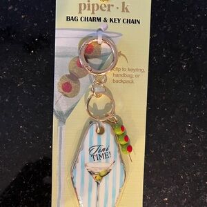 piper.k Martini Time Blue & Green Keychain Bag Charm